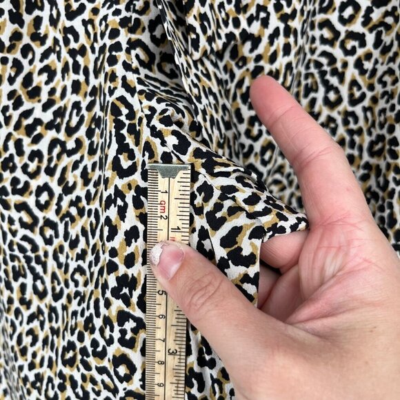 J Crew Womens Wide Leg Silk Pants Size 8 Animal Print Neutral Crop Belted Office - Picture 11 of 13